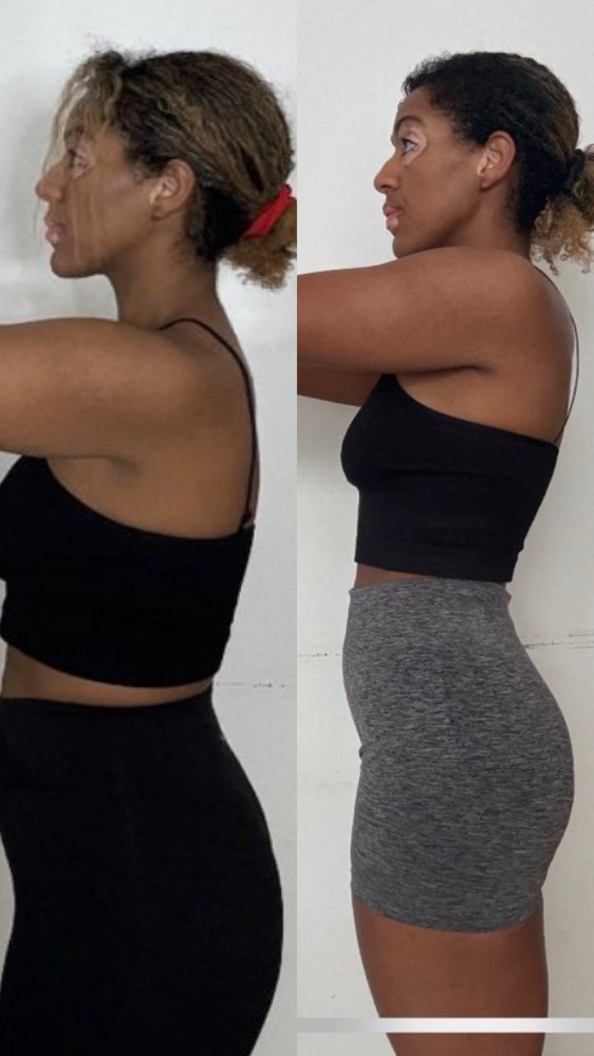 Yasmin's before and after transformation